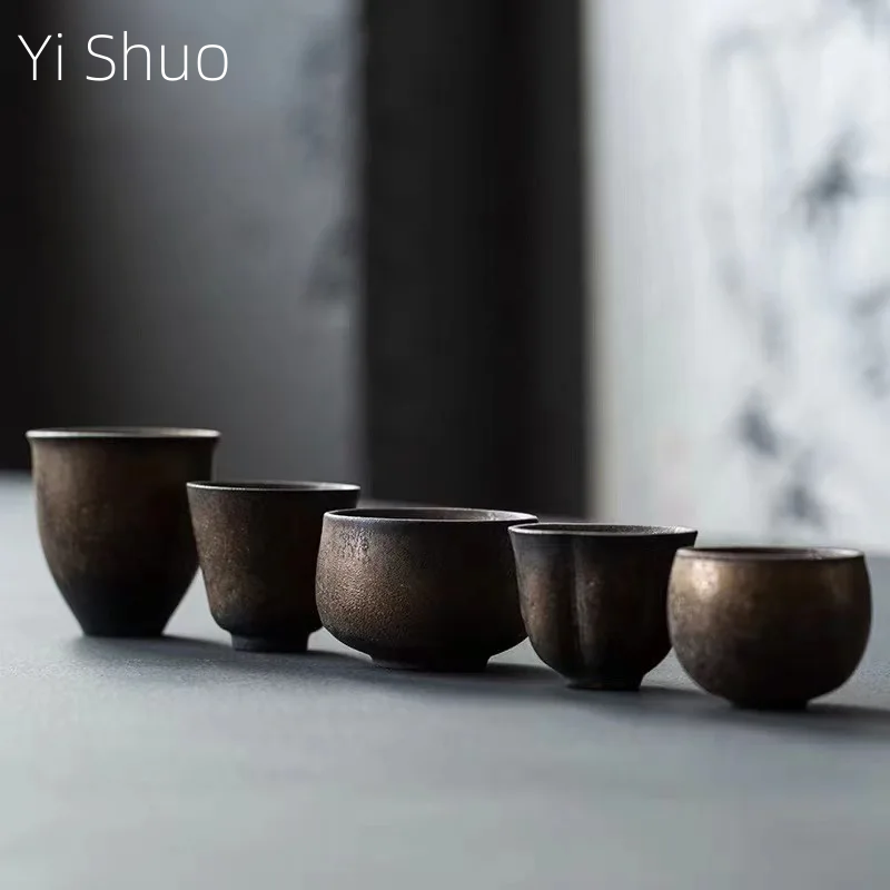 Japanese Pottery - 세라믹 컵 레트로 금장 도자기 수제