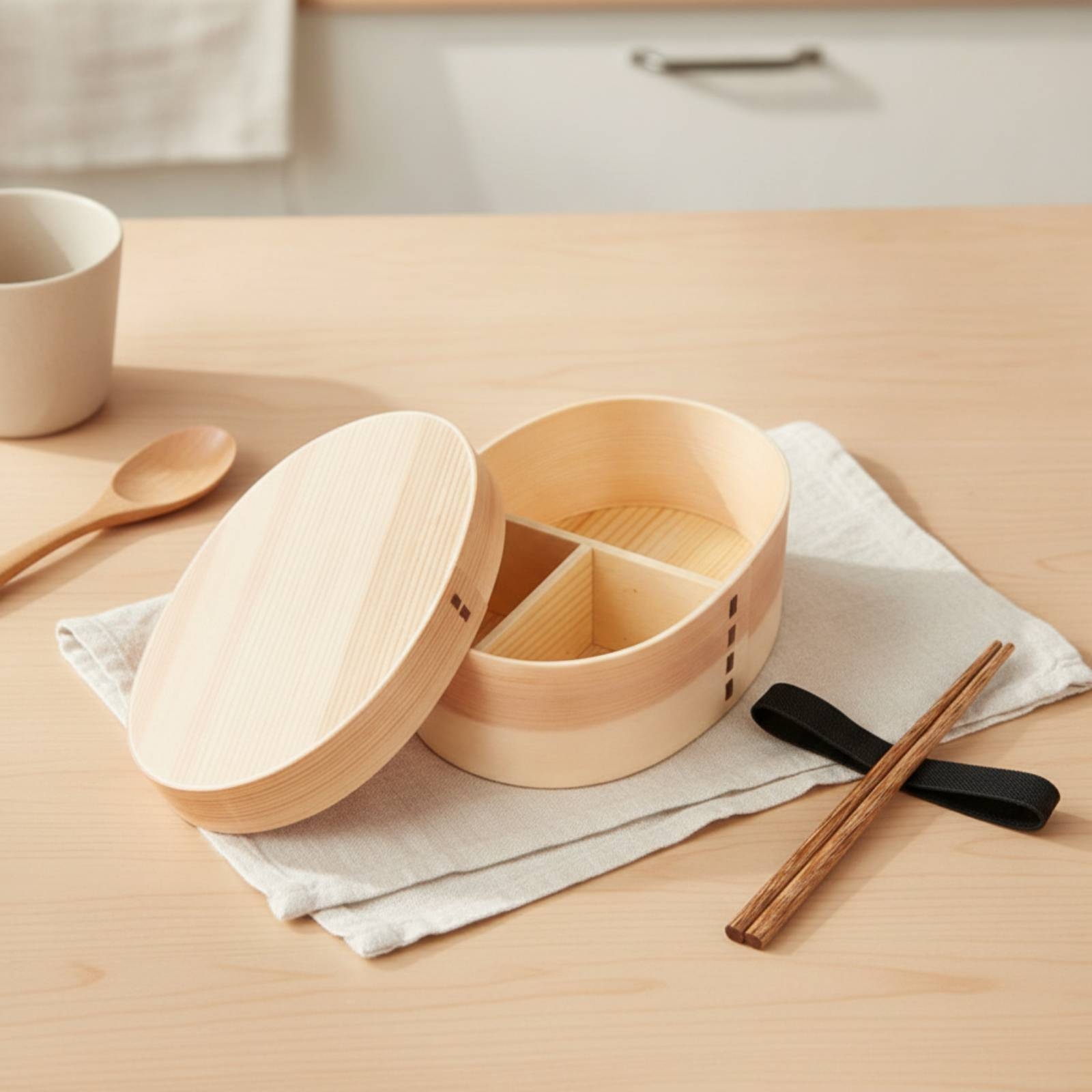 나무 도시락통 일본식 도시락통 칸막이형 전통 자연식 도 - Bento Box 리뷰 및 가격