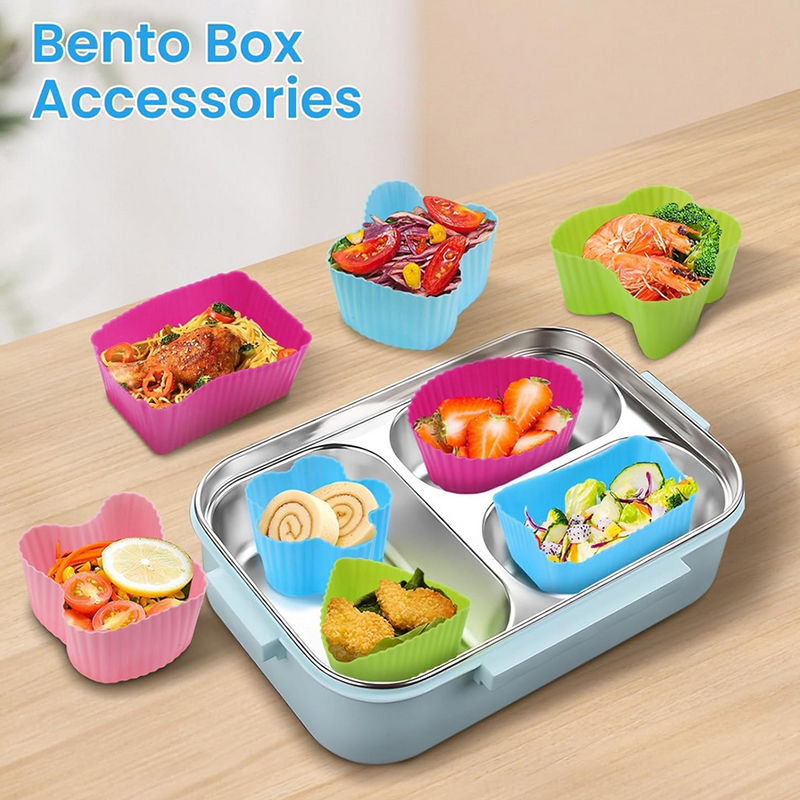 어린이를위한 8PCS 실리콘 도시락 분배기 어린이 학교 - Bento Box 리뷰 및 가격